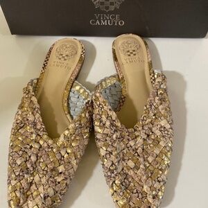 Vince Camuto snake mules